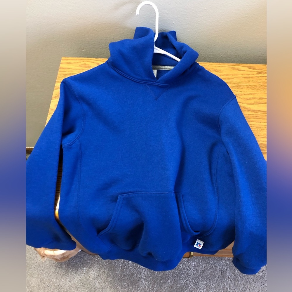 Boys blue Russell athletic hoodie.